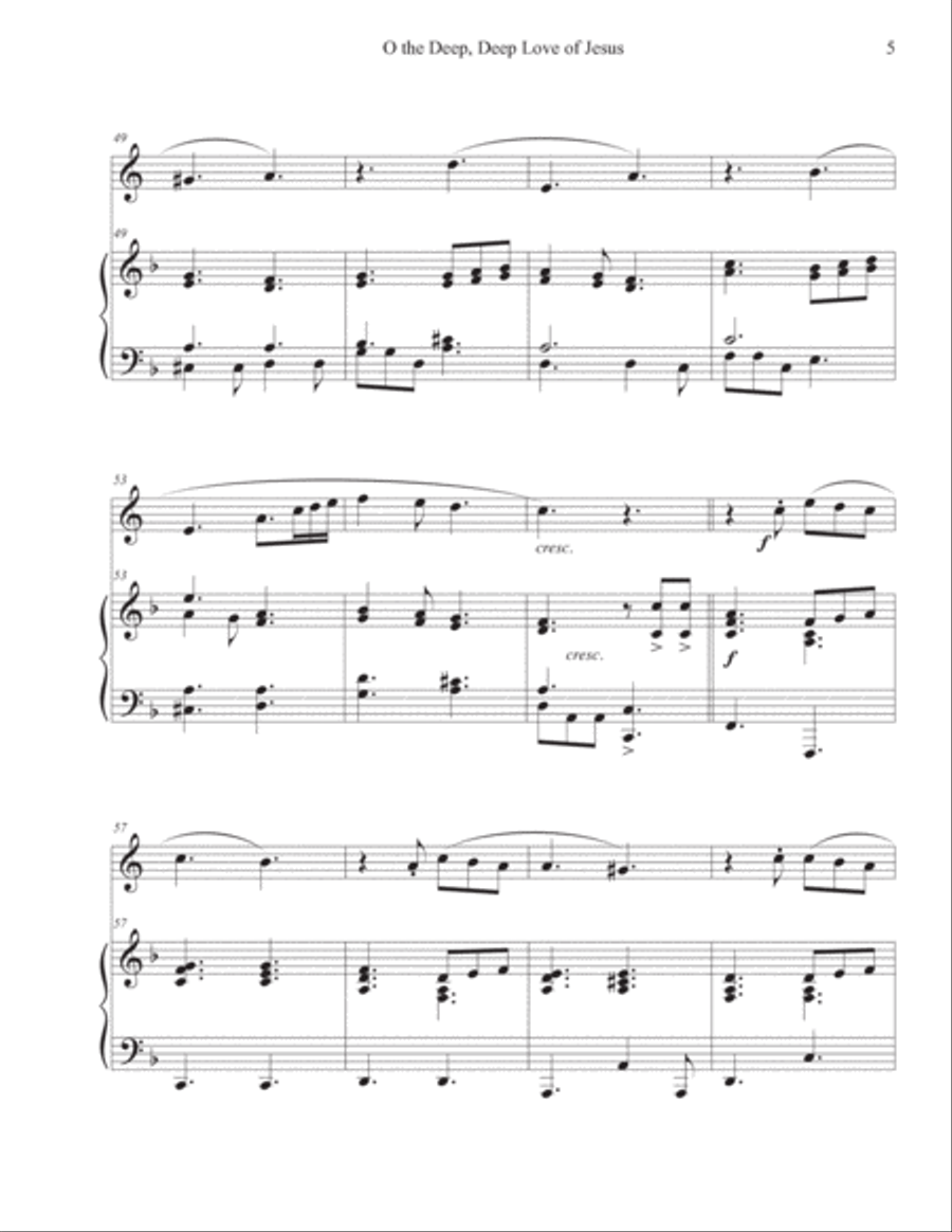 O the Deep, Deep Love of Jesus (French Horn - Piano) Horn scores gallery preview page 5