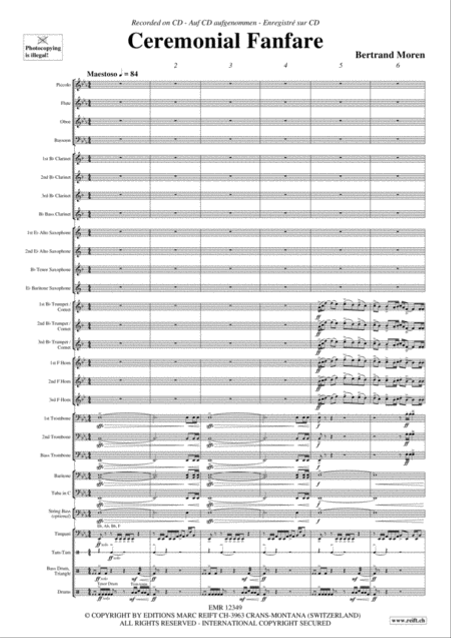 Ceremonial Fanfare Concert Band scores gallery preview page 3