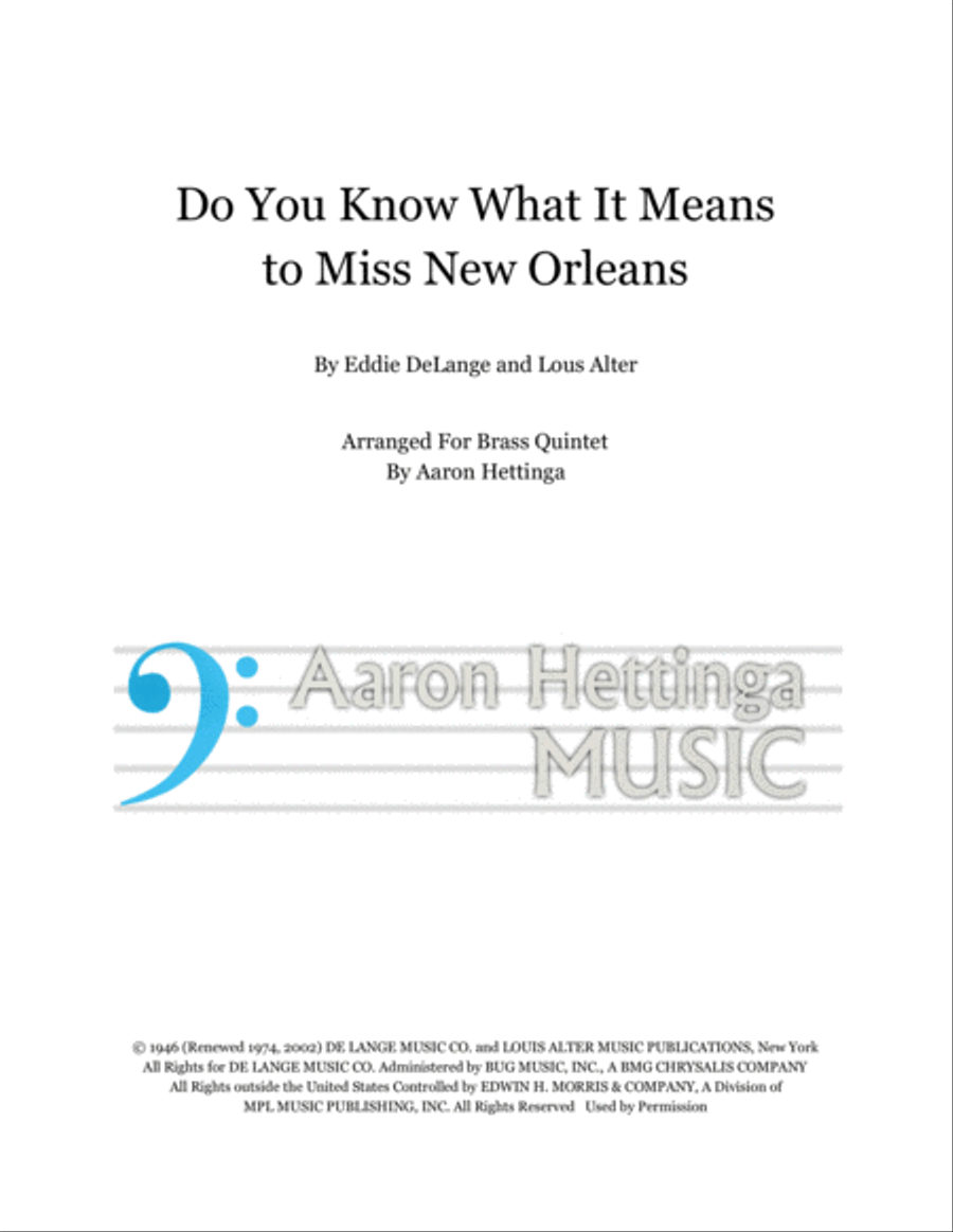 Do You Know What It Means To Miss New Orleans Brass Ensemble scores gallery preview page 1
