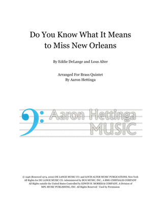 Book cover for Do You Know What It Means To Miss New Orleans