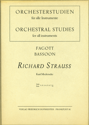 Book cover for Orchesterstudien fur Fagott, Heft 8: Strauss