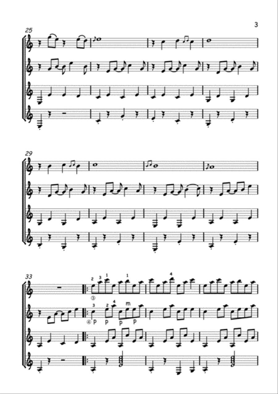 Picking Guitars ( Guitar Quartet ) Guitar Ensemble scores gallery preview page 3