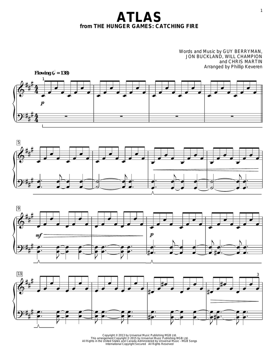 Atlas [Classical version] (arr. Phillip Keveren) Piano Solo scores gallery preview page 1