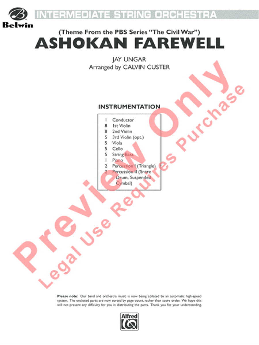 Ashokan Farewell (from The Civil War) String Orchestra scores gallery preview page 2