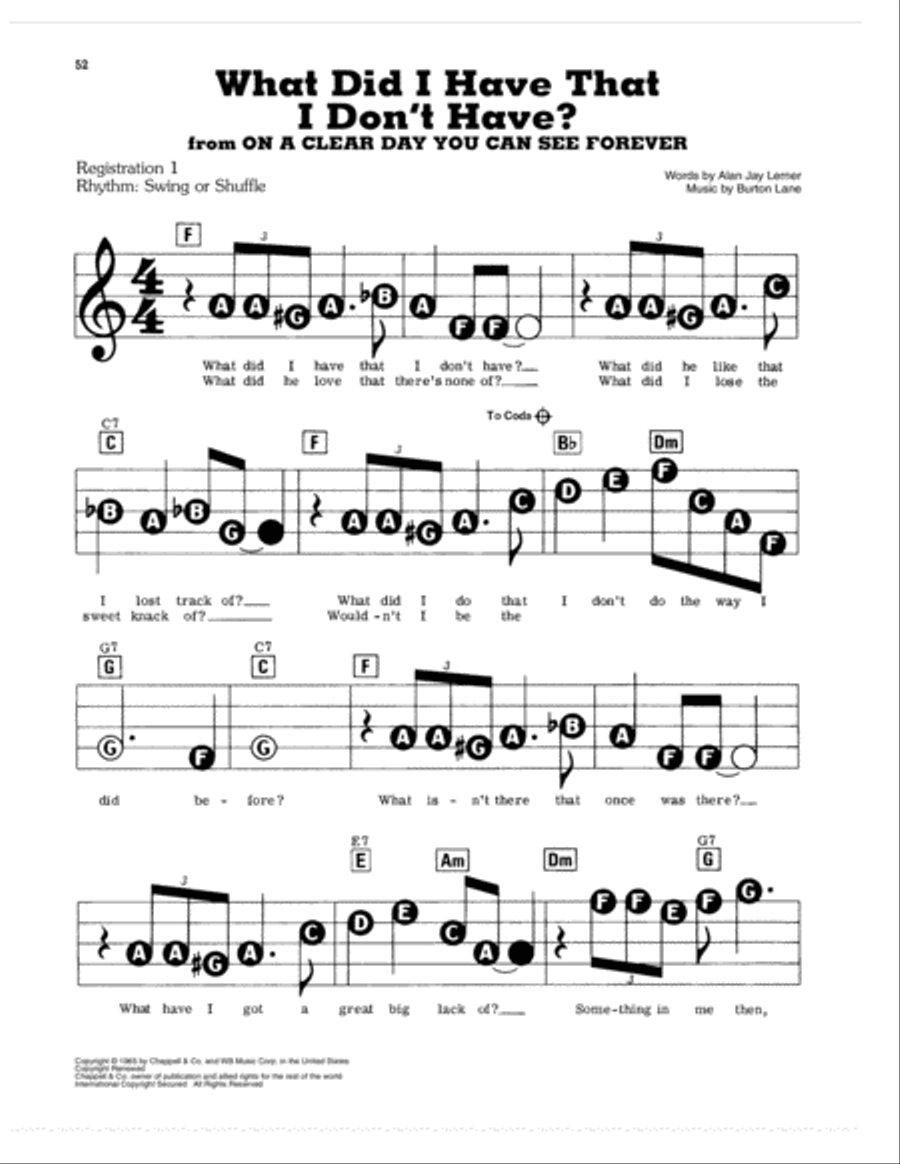 What Did I Have That I Don't Have? Electronic Keyboard scores gallery preview page 1