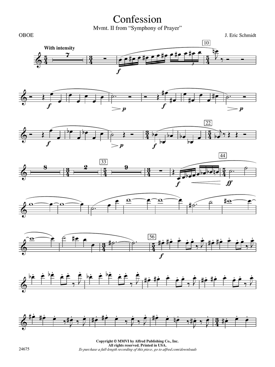 Confession (Movement 2 of Symphony of Prayer): Oboe