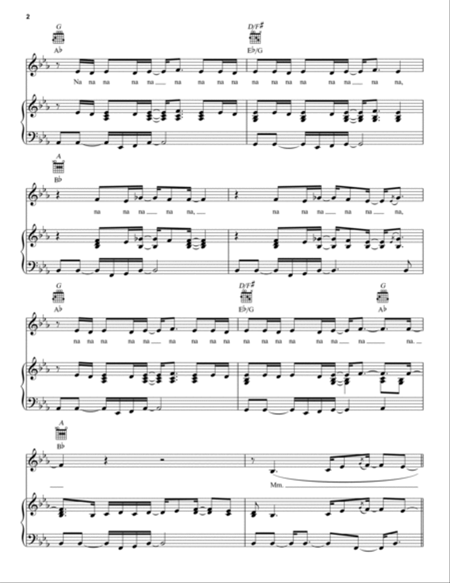 Kind & Generous Piano, Vocal, Guitar scores gallery preview page 2