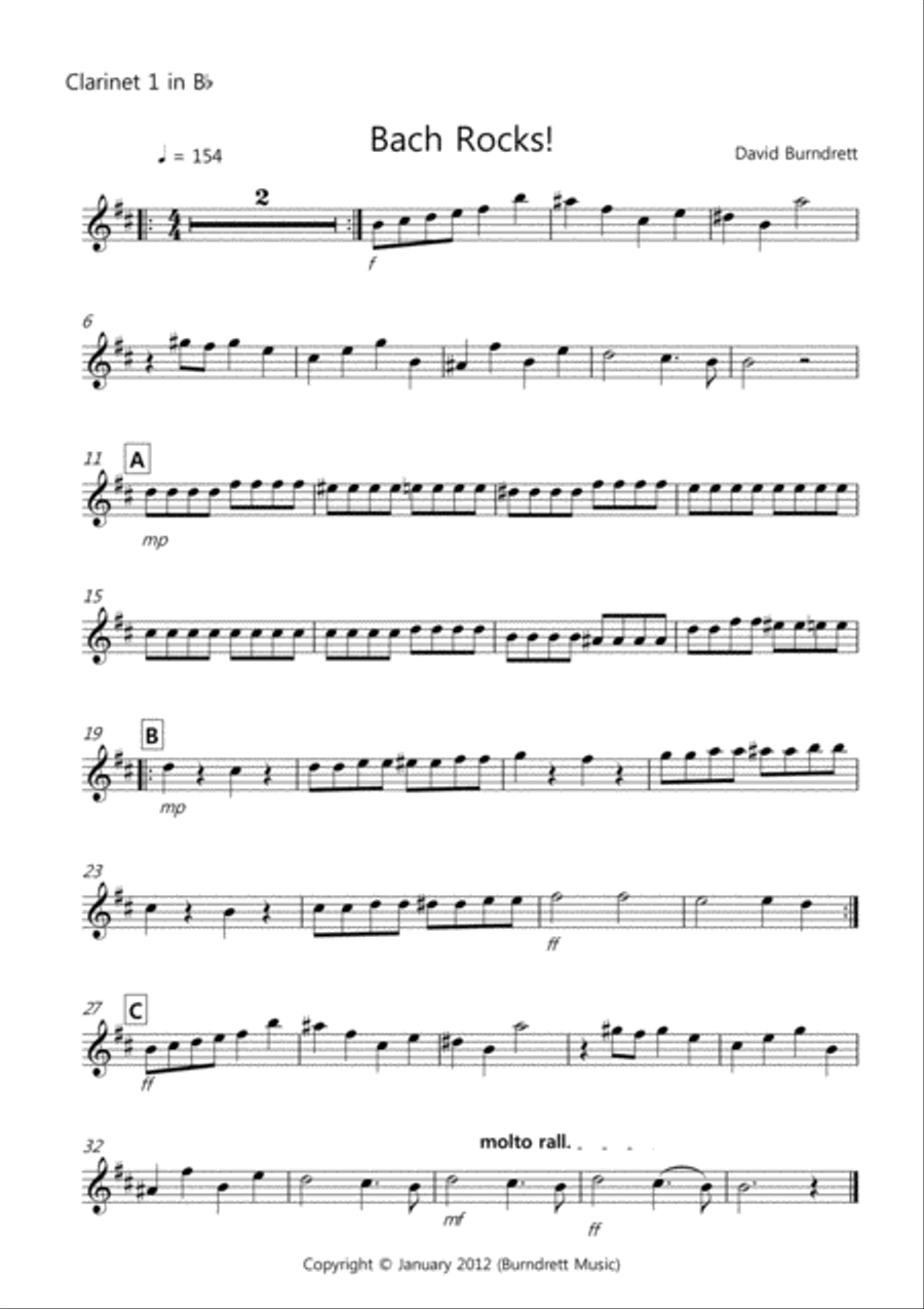 Bach Rocks! for Clarinet Quartet Clarinet Quartet scores gallery preview page 4