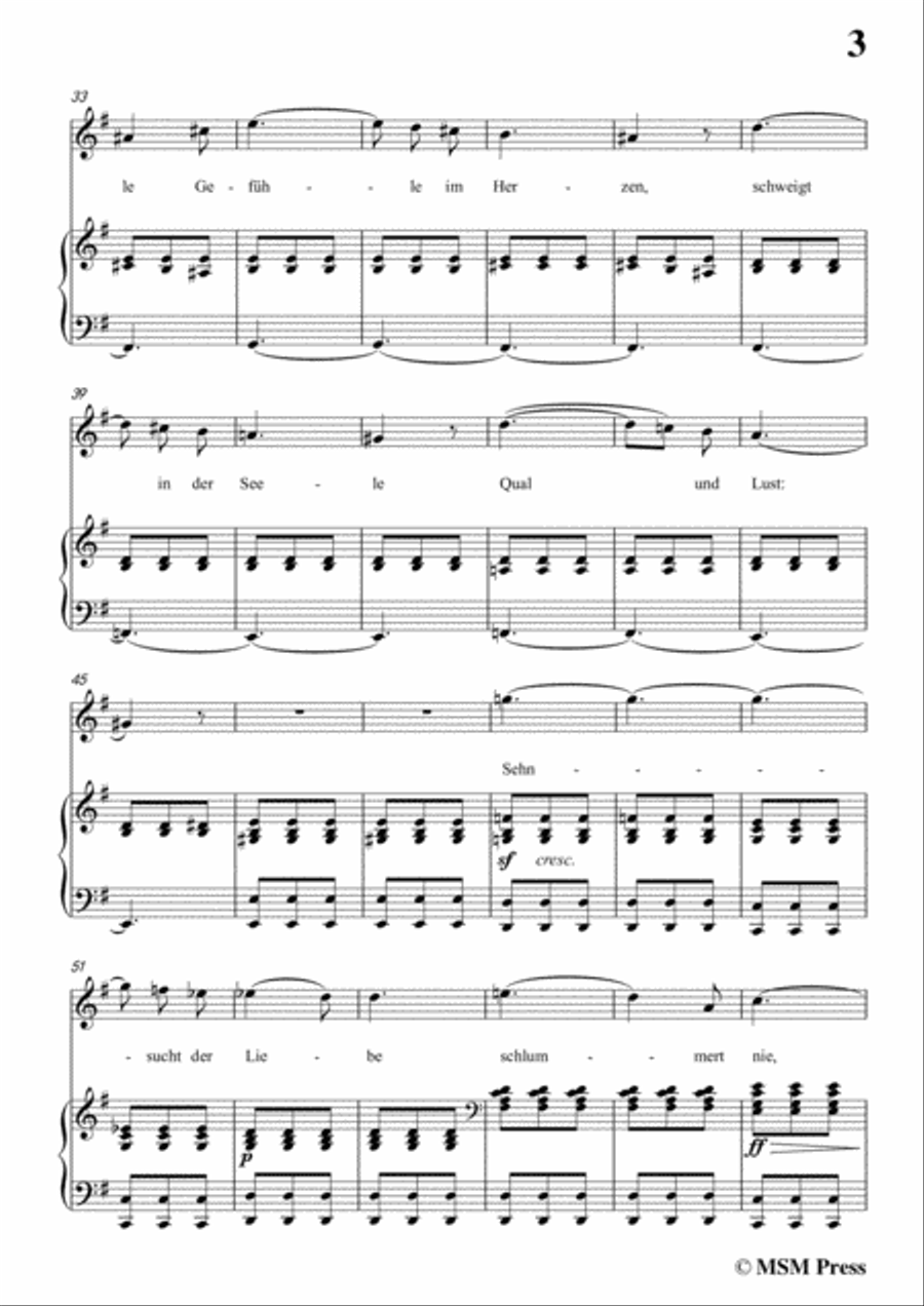 Schubert-Sehnsucht der Liebe(Love's Yearning), D.180,in e minor,for Voice&Piano Voice scores gallery preview page 5