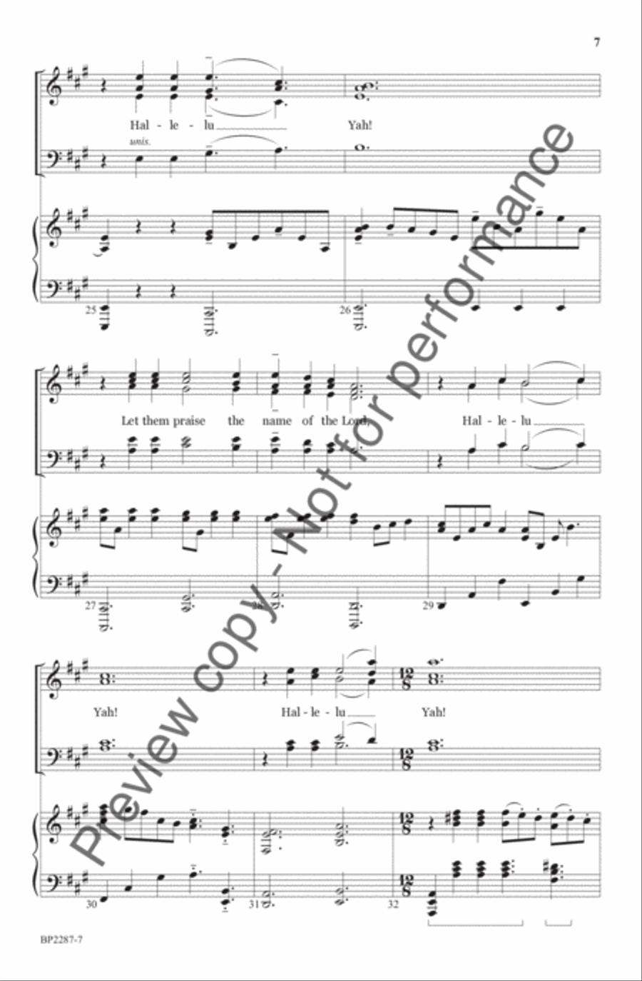 Hallelu Yah: Three Psalms of Praise III. Psalm 150 4-Part scores gallery preview page 8