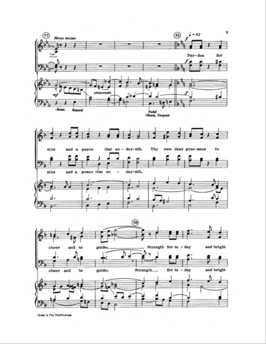 Great Is Thy Faithfulness 4-Part scores gallery preview page 9