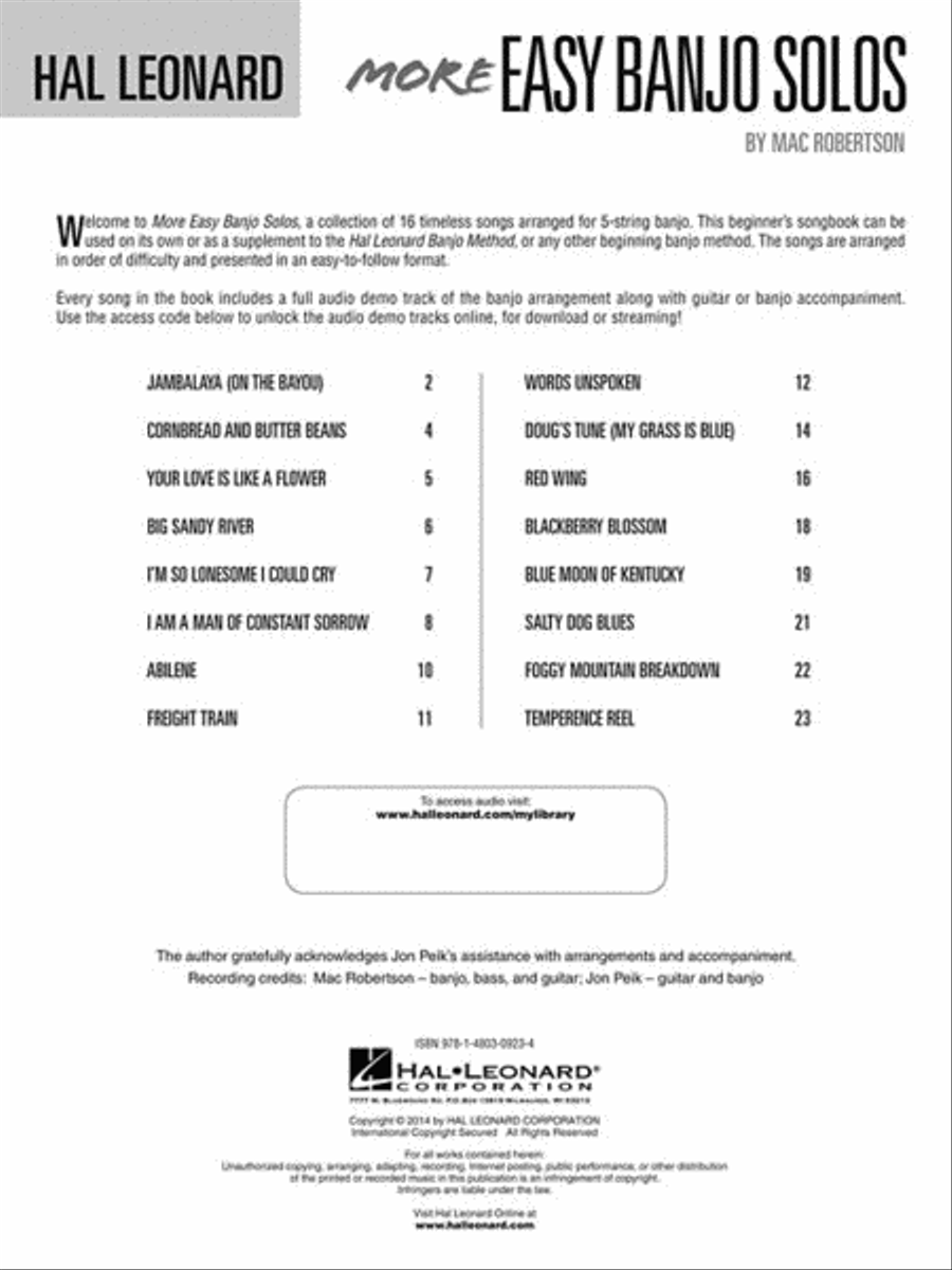 More Easy Banjo Solos - 2nd Edition Acoustic Guitar scores gallery preview page 3