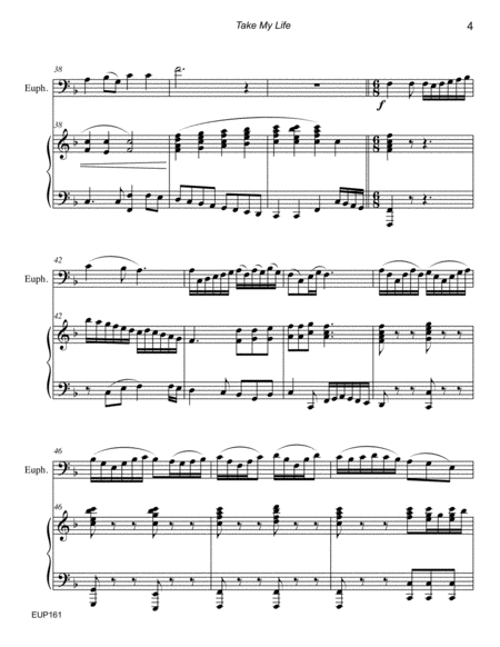 TAKE MY LIFE AND LET IT BE - EUPHONIUM SOLO (Trombone/Baritone TC) with Piano image number null