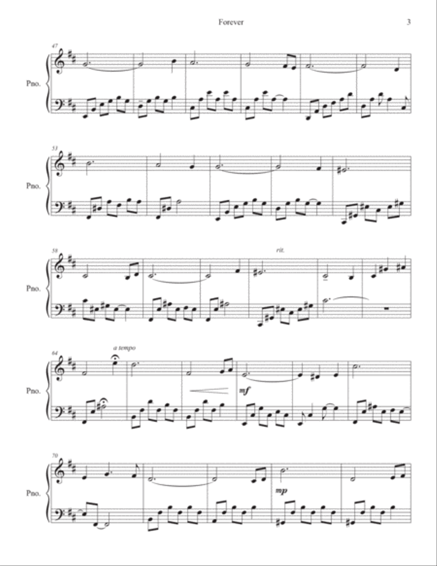 FOREVER Piano Solo scores gallery preview page 3