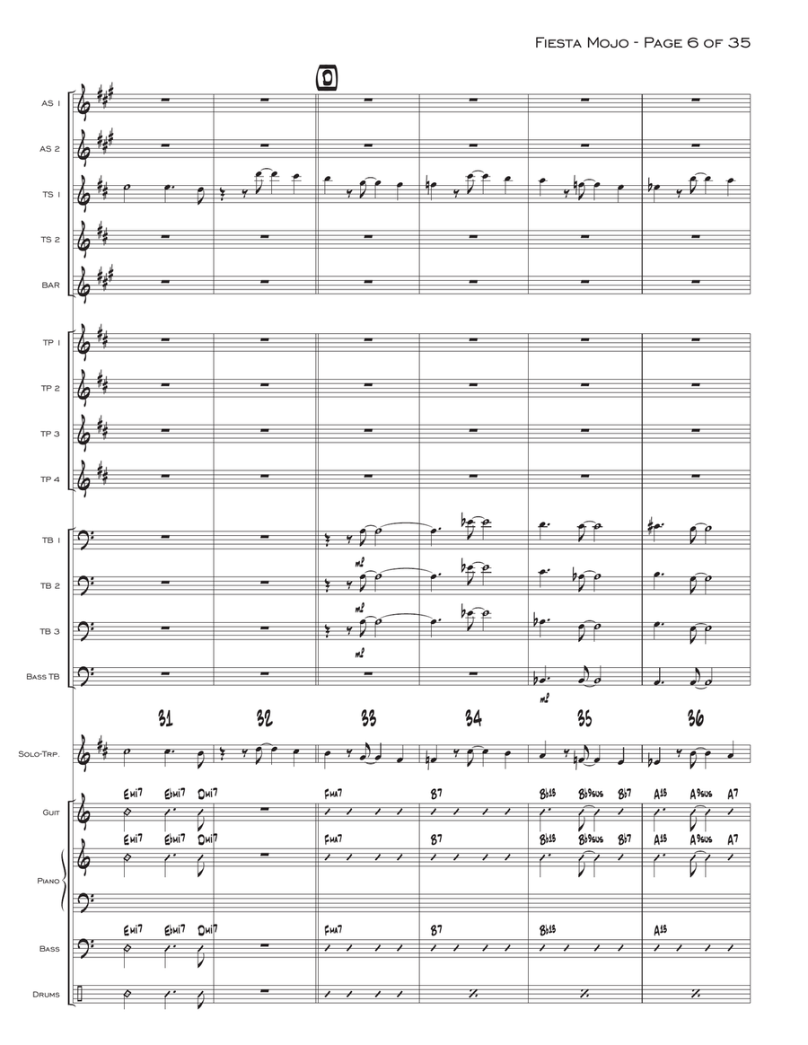 Fiesta Mojo Fiesta Mojo Jazz Ensemble scores gallery preview page 6