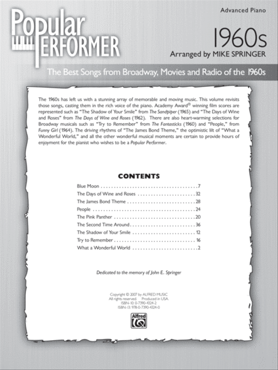 Popular Performer 1960s Piano Solo scores gallery preview page 2