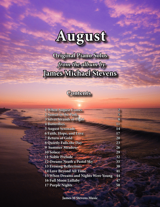 Book cover for August Piano Book