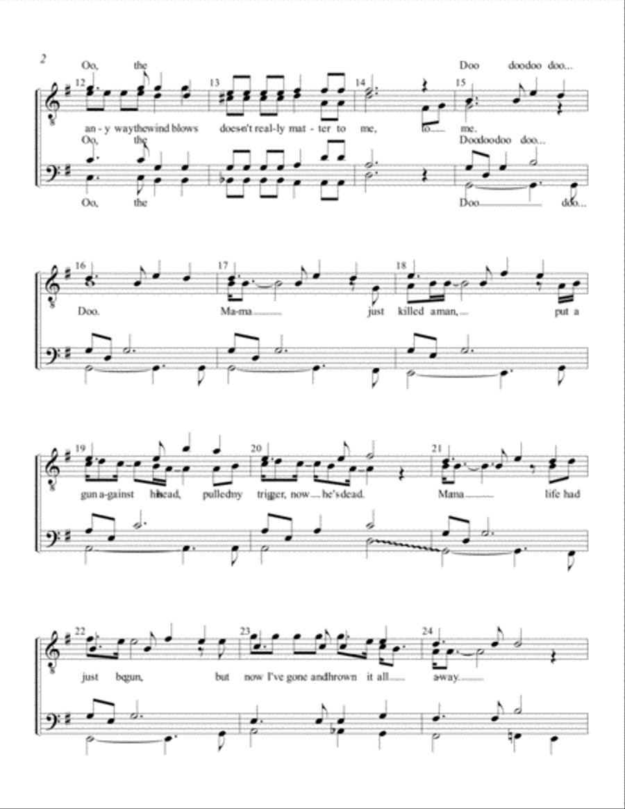 Bohemian Rhapsody Bohemian Rhapsody TTBB scores gallery preview page 2