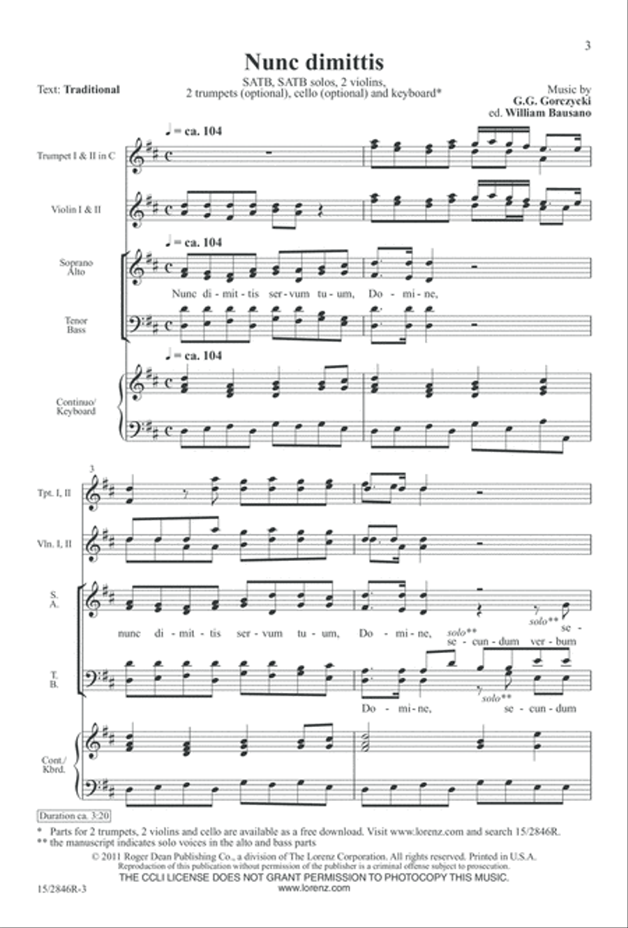Nunc dimittis 4-Part scores gallery preview page 3