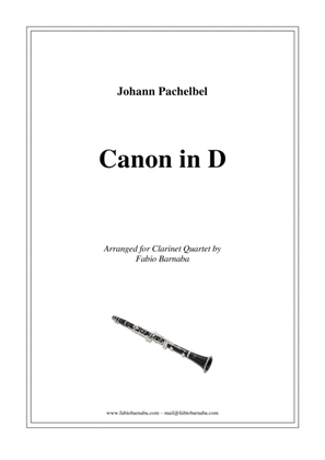 Book cover for Pachelbel - Canon in D - for Clarinet Quartet or Clarinet Choir