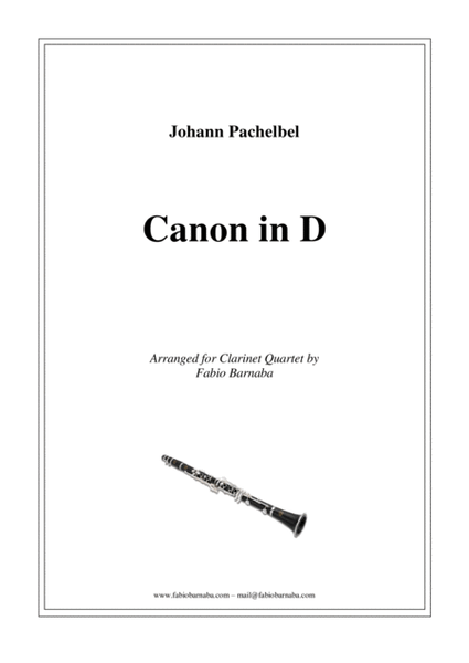 Pachelbel - Canon in D - for Clarinet Quartet or Clarinet Choir image number null