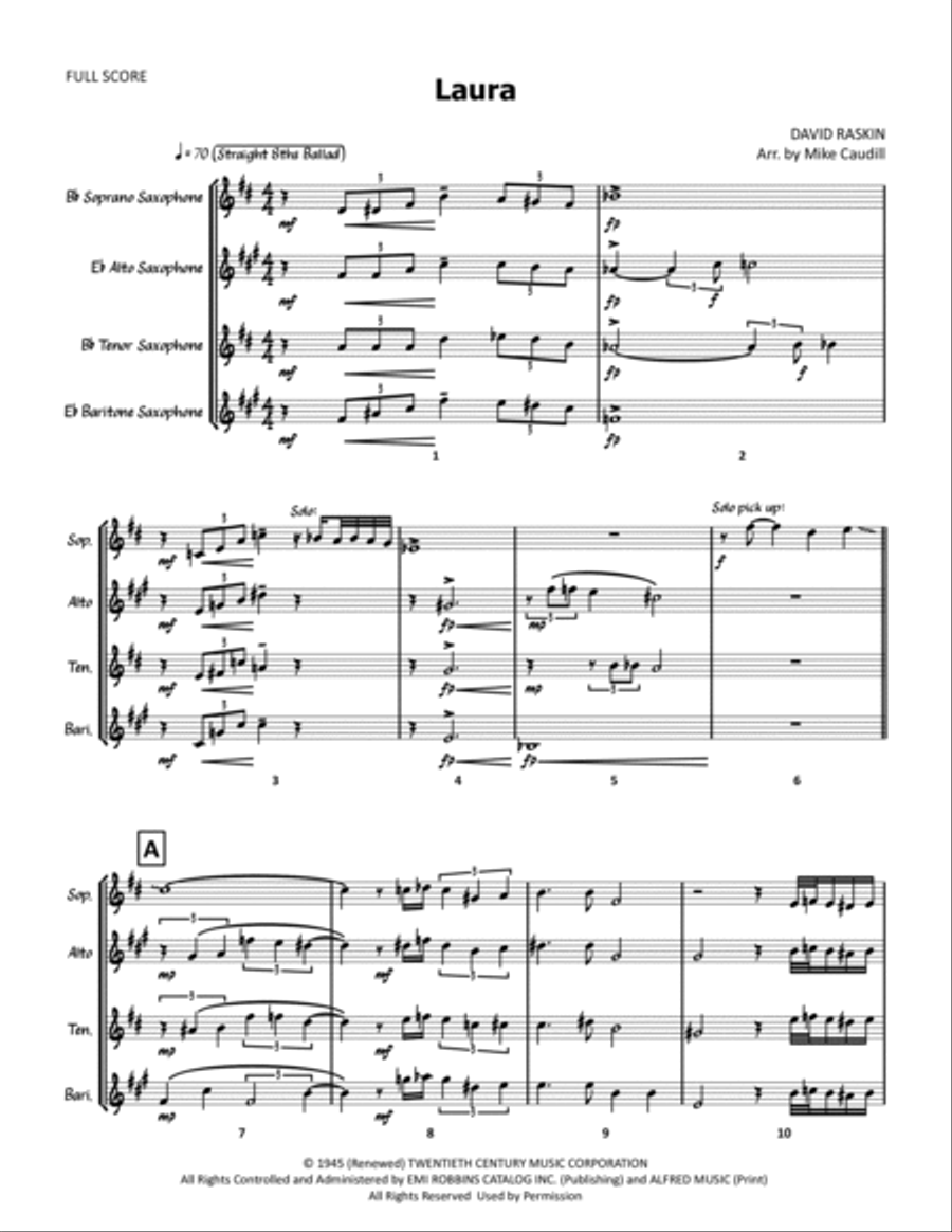 Laura Saxophone Quartet scores gallery preview page 2