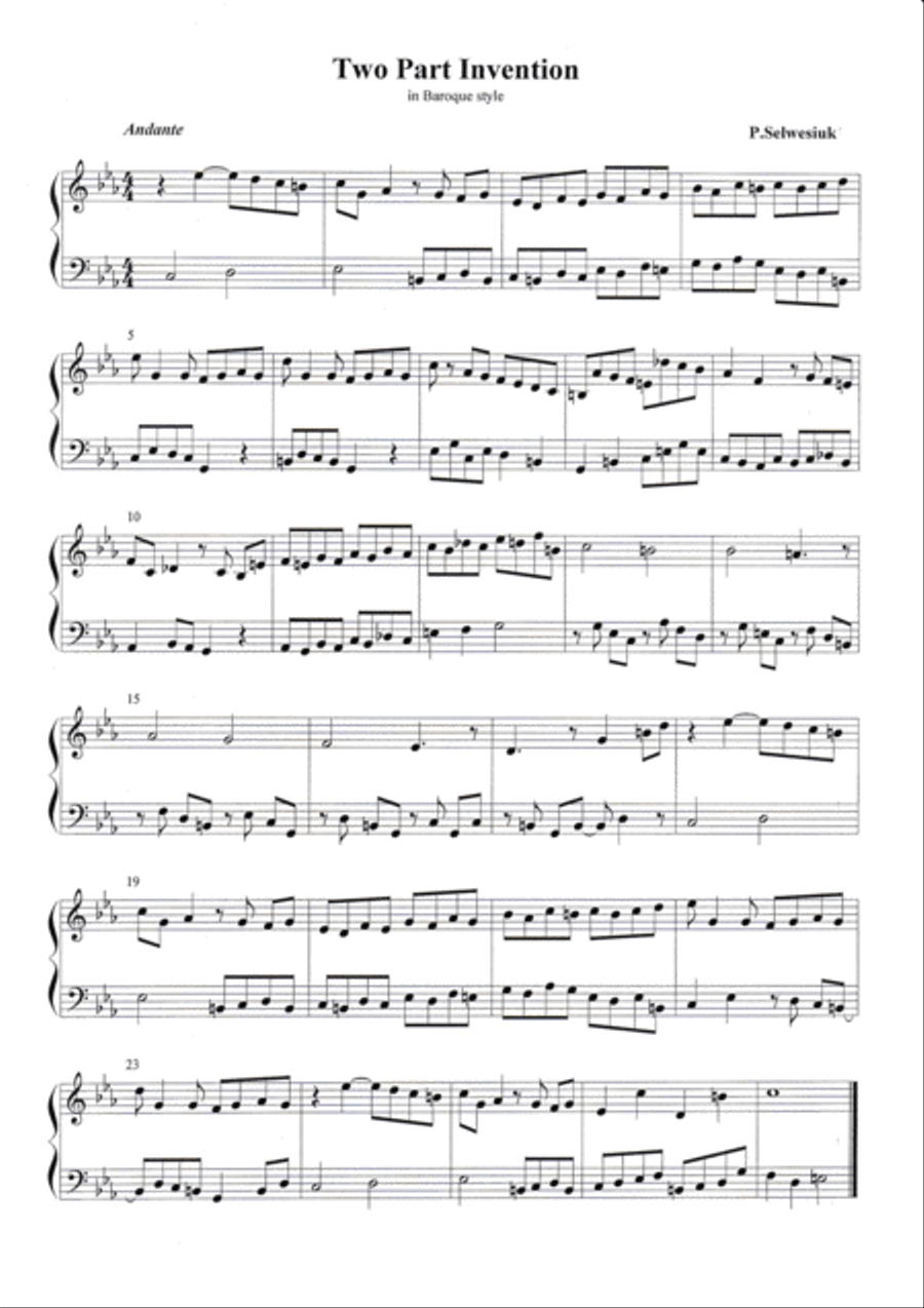 Invention in C minor Invention in C minor Harpsichord scores gallery preview page 1
