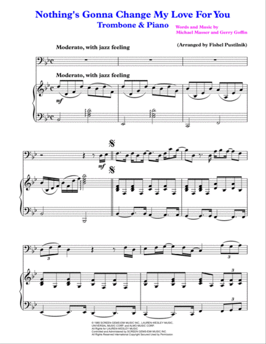 Nothing's Gonna Change My Love For You Piano scores gallery preview page 2
