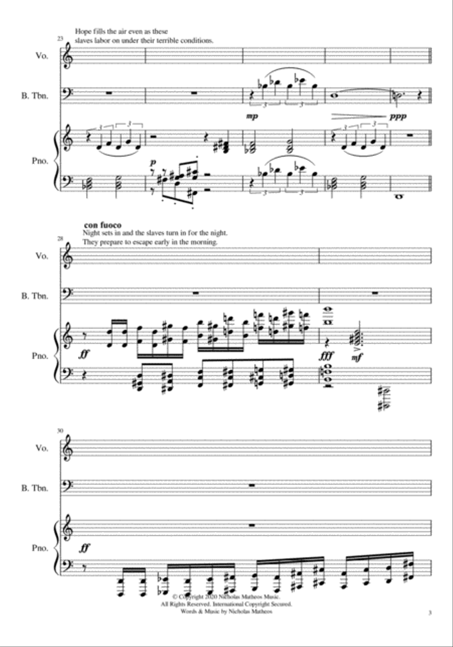 Imaginary Adventure and Spiritual for Bass Trombone and Piano Small Ensemble scores gallery preview page 4