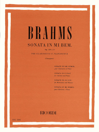 Book cover for Sonata in E Flat, Op. 120, No. 2