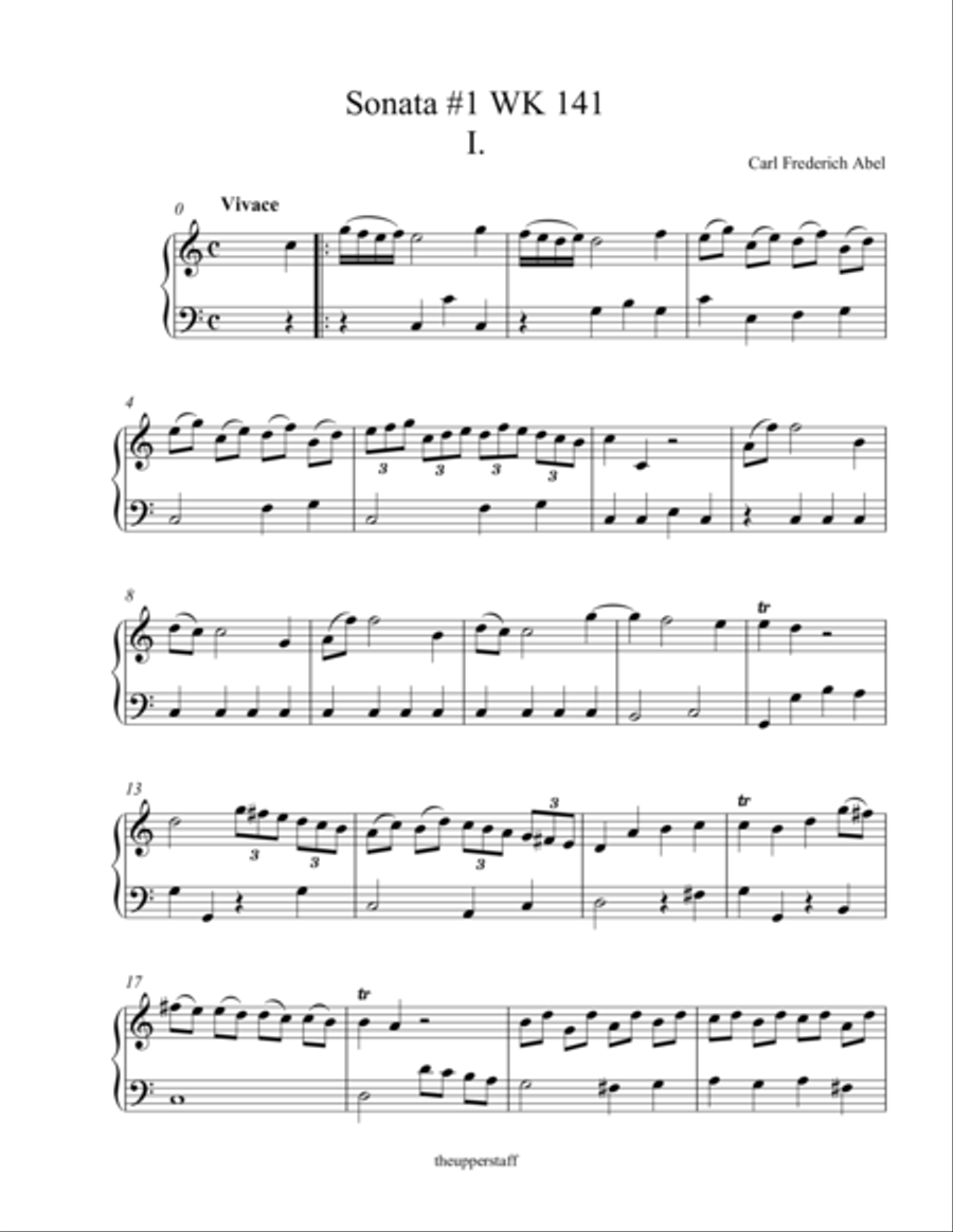 Sonata for Harpsichord #1 WK 141 Harpsichord scores gallery preview page 1