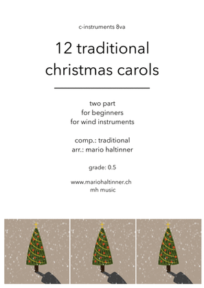 12 Christmas Carols for C-Instruments (8va)