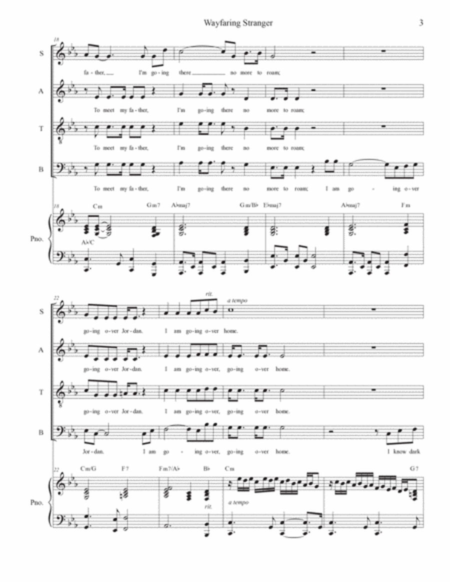 Wayfaring Stranger (with "I Want Jesus To Walk With Me") (Vocal Quartet - (SATB) image number null