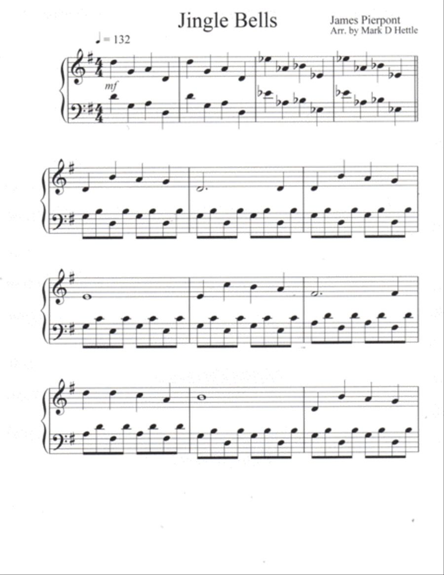 Jingle Bells Piano Solo scores gallery preview page 2