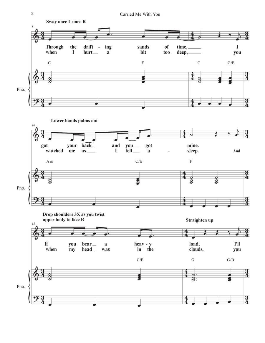 Carried Me With You Unison Choir scores gallery preview page 2