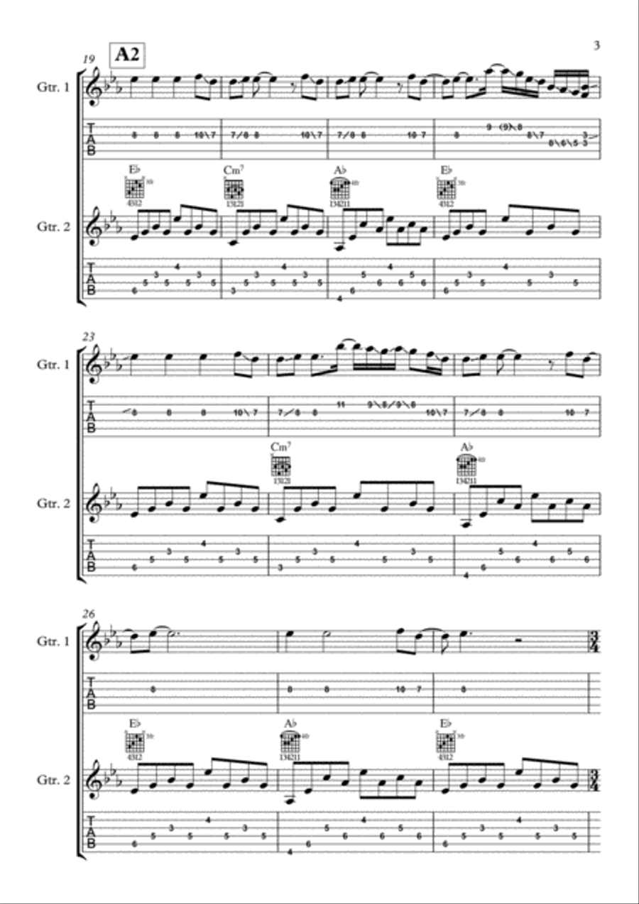 Only Time Guitar Tablature scores gallery preview page 4
