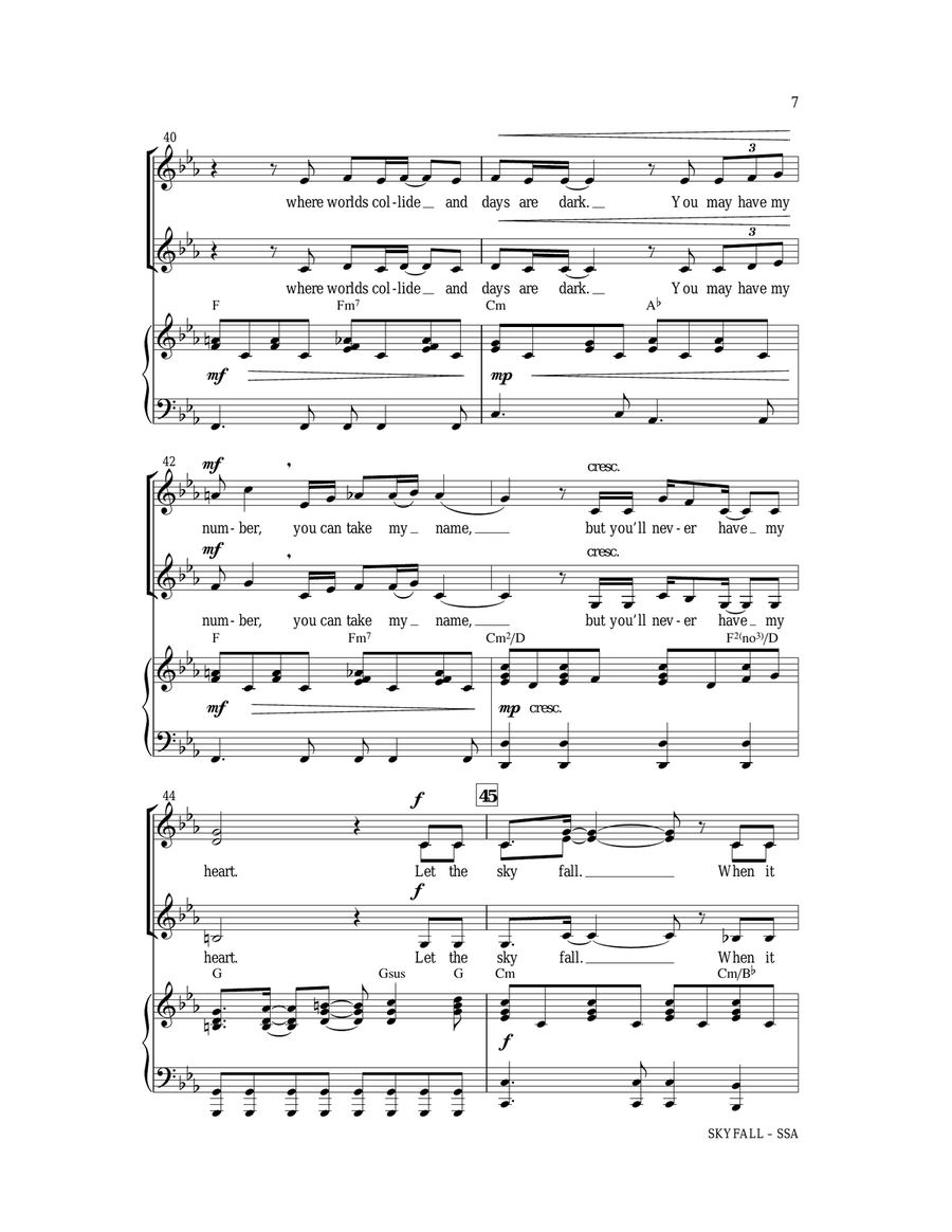 Skyfall (arr. Paul Langford) SSA scores gallery preview page 6