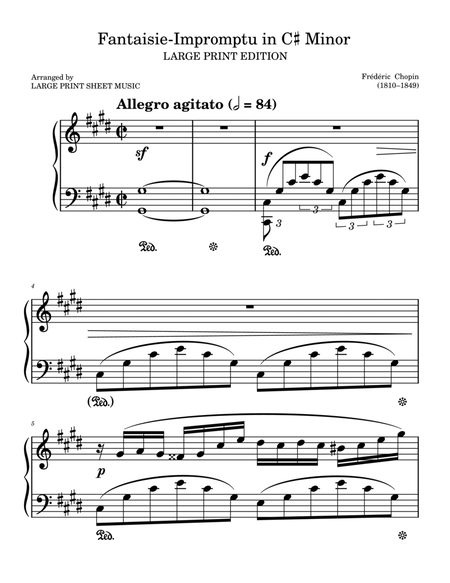 Fantaisie Impromptu in C# Minor Chopin LARGE PRINT Original Theme image number null