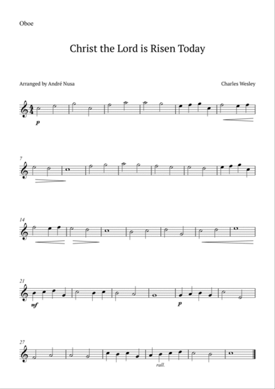 Christ the Lord is Risen Today Oboe scores gallery preview page 3