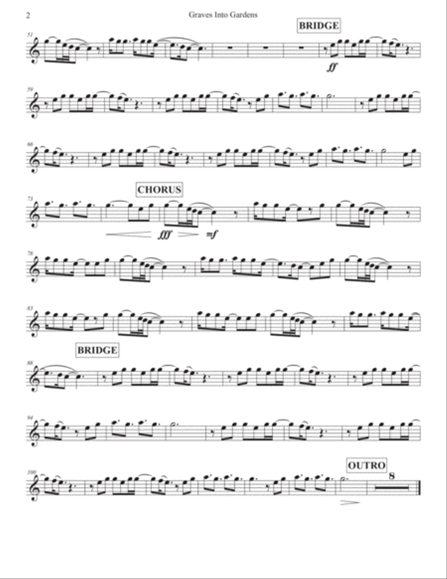 Graves Into Gardens Violin Solo scores gallery preview page 3