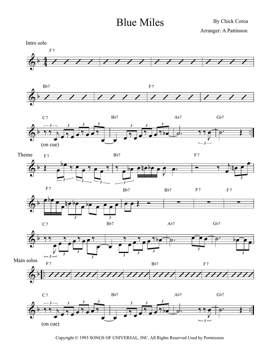 Blue Miles Piano scores gallery preview page 1