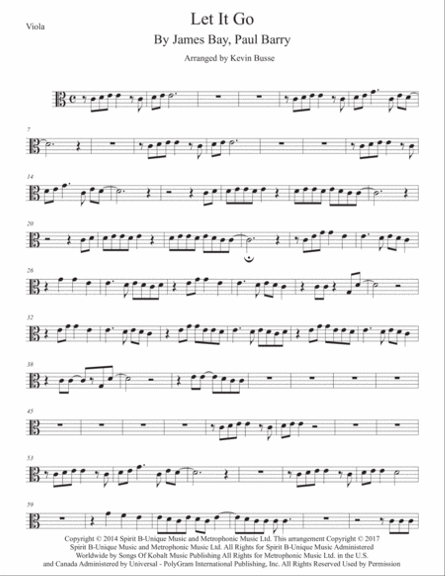 Let It Go Let It Go Viola Solo scores gallery preview page 1
