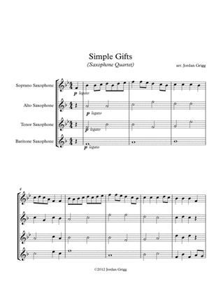 Book cover for Simple Gifts (Saxophone Quartet)