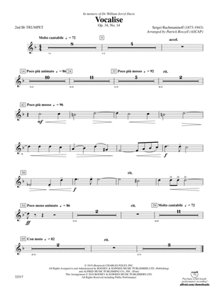 Vocalise, Op. 34, No. 14: 2nd B-flat Trumpet