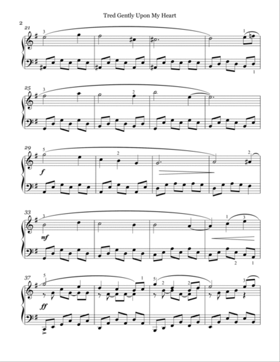 Tread Gently Upon My Heart Piano Solo scores gallery preview page 2