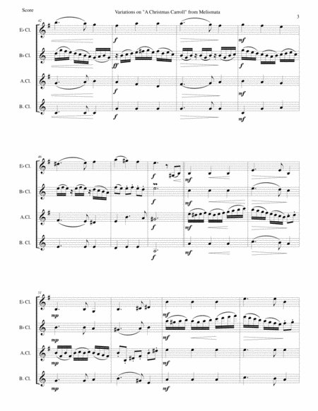 Variations on Remember, O Thou Man (from Ravenscroft's Melismata) for clarinet quartet with E Flats image number null