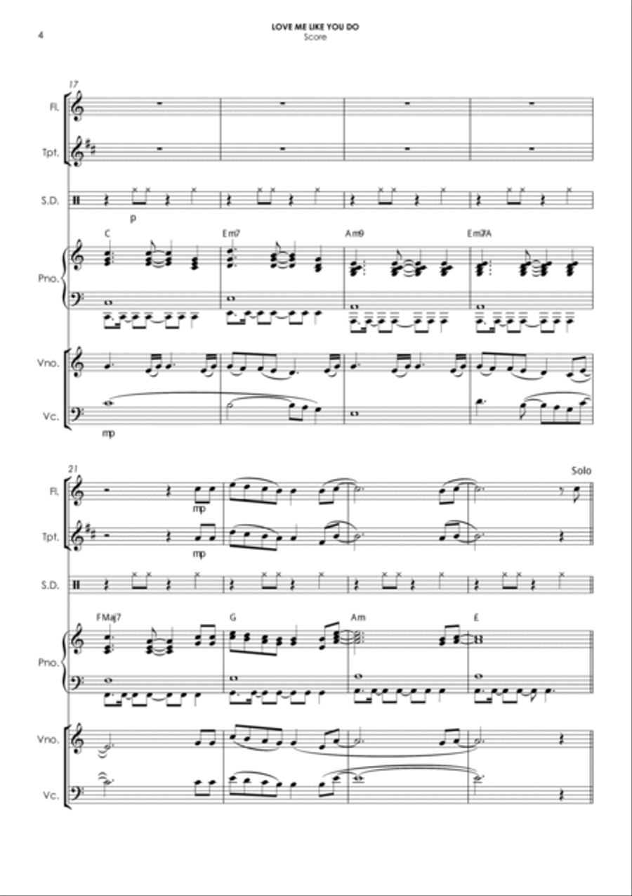 Love Me Like You Do Small Ensemble scores gallery preview page 4