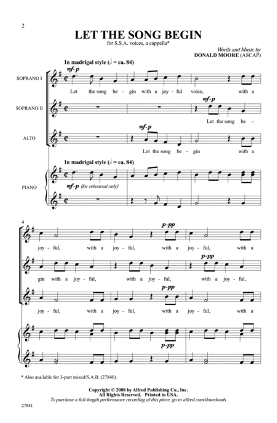 Let the Song Begin Let the Song Begin Women's Choir scores gallery preview page 2