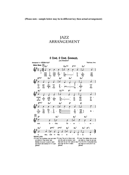 O Come, O Come, Emmanuel - Lead sheet arranged in traditional and jazz style (key of Em)