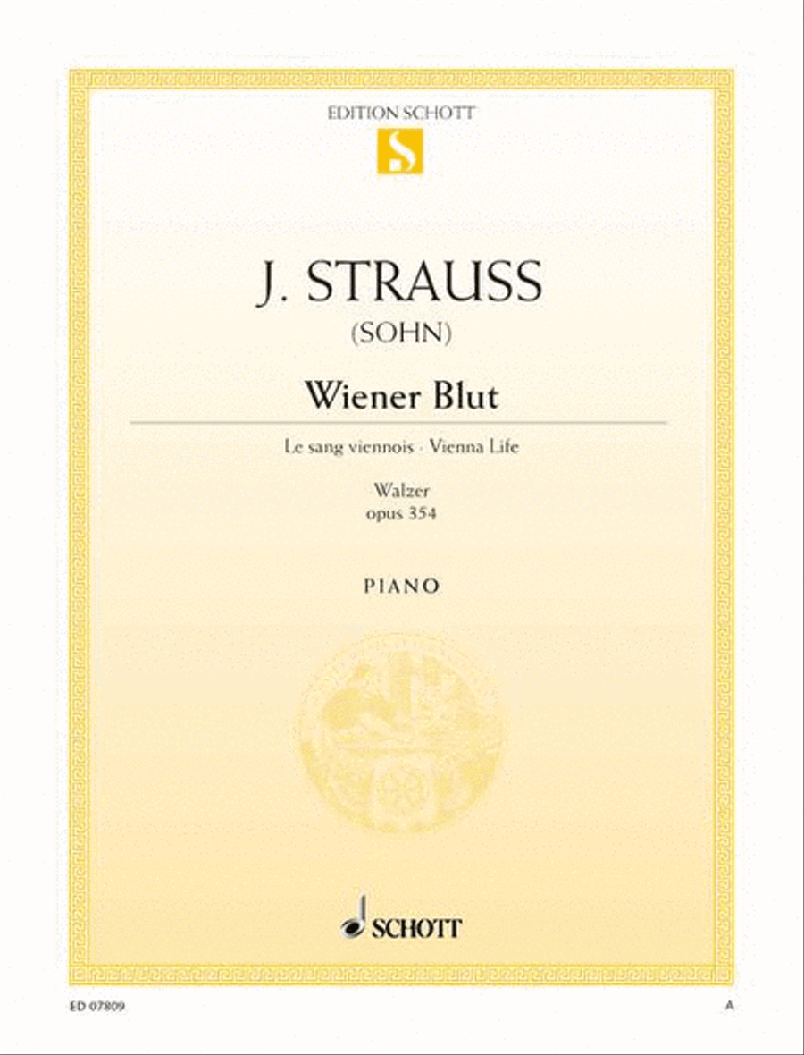 Wiener Blut, Op. 354 Piano Solo scores gallery preview page 1